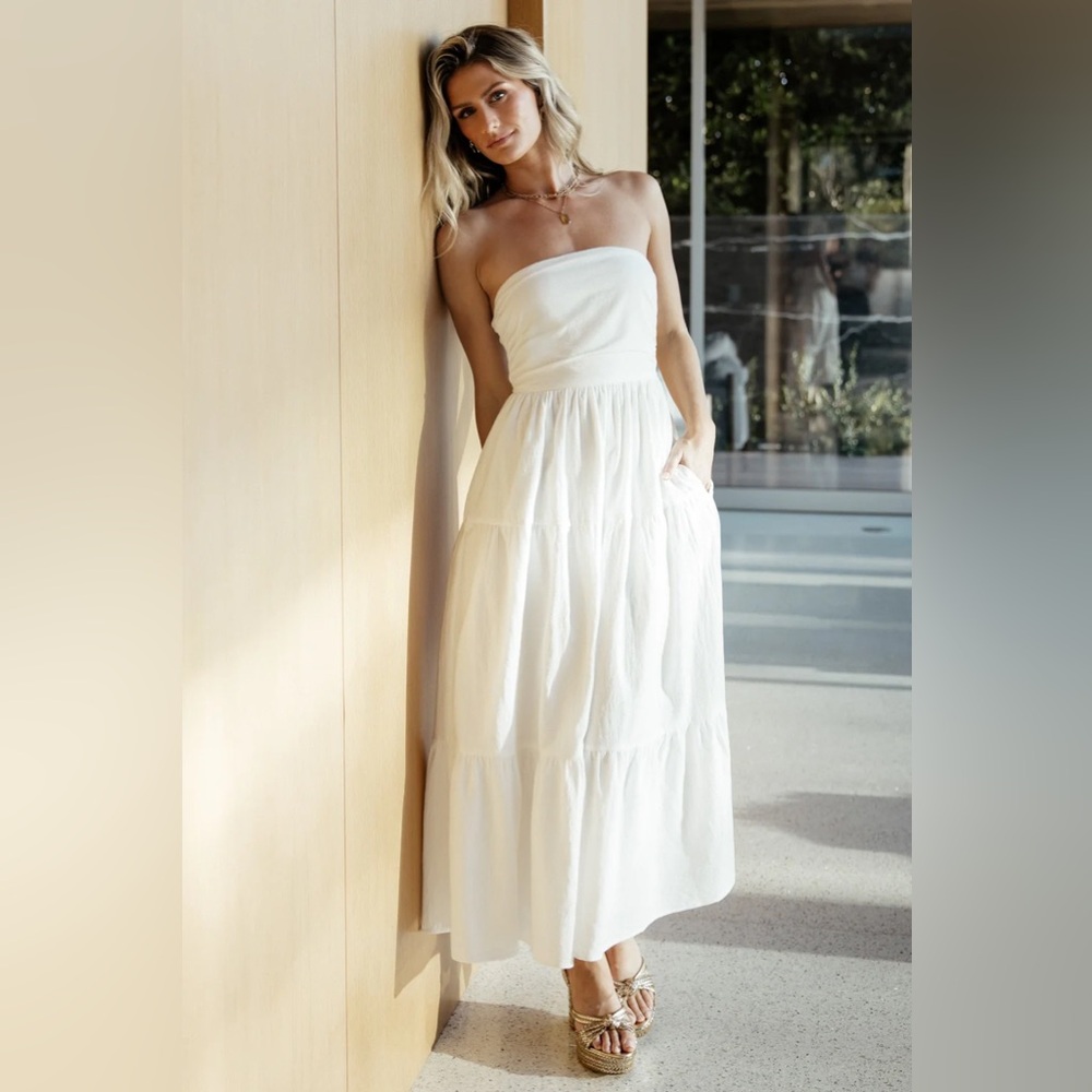 NWT Baltic Born Delray Strapless Dress White Small